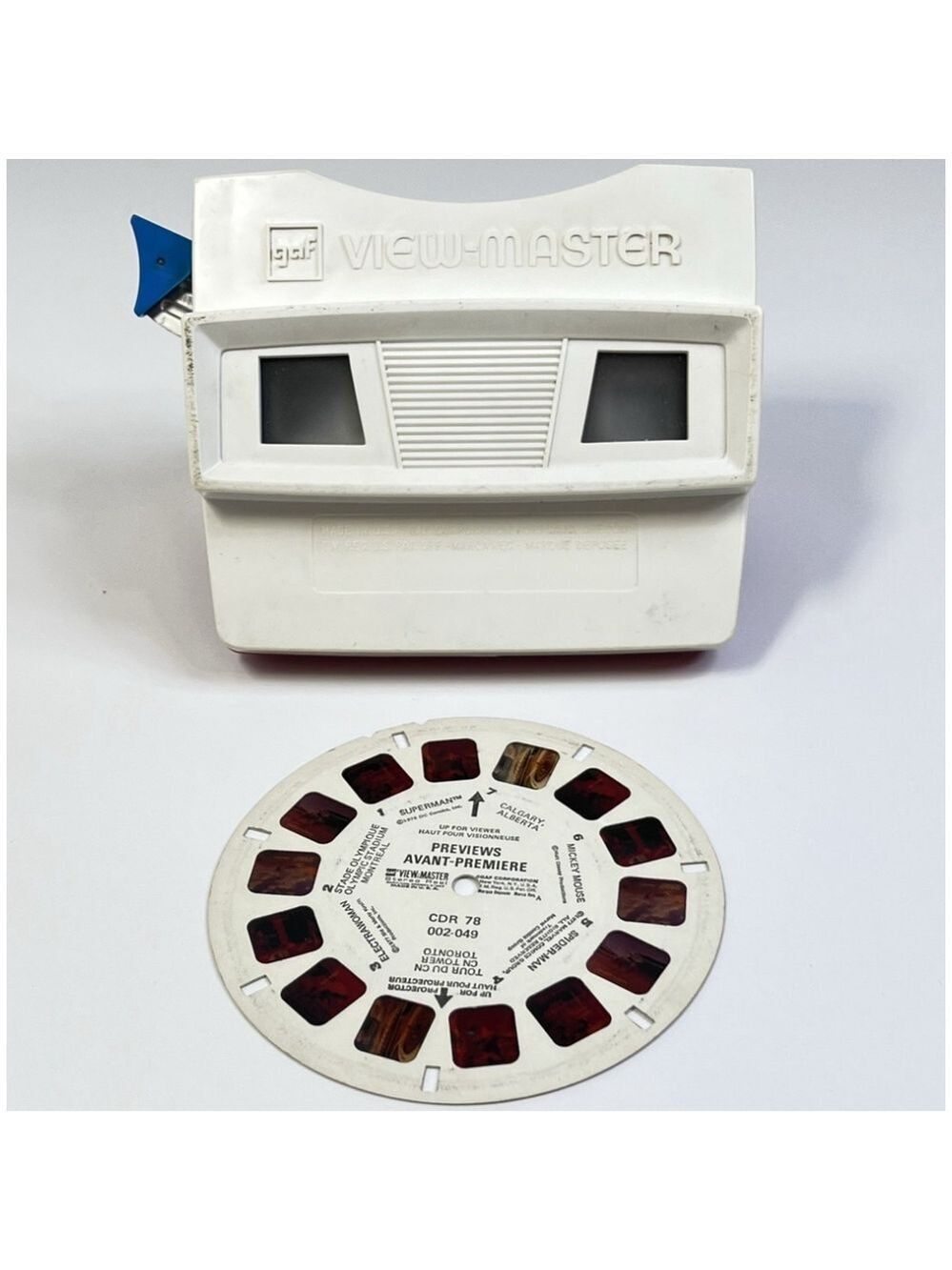 View Master GAF Model G White And Red + Previews Reel CDR 78 USA